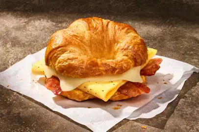 Panera Bread Breakfast Menu With Prices 2026 5 Croissant Bacon, Egg & Cheese Sandwich